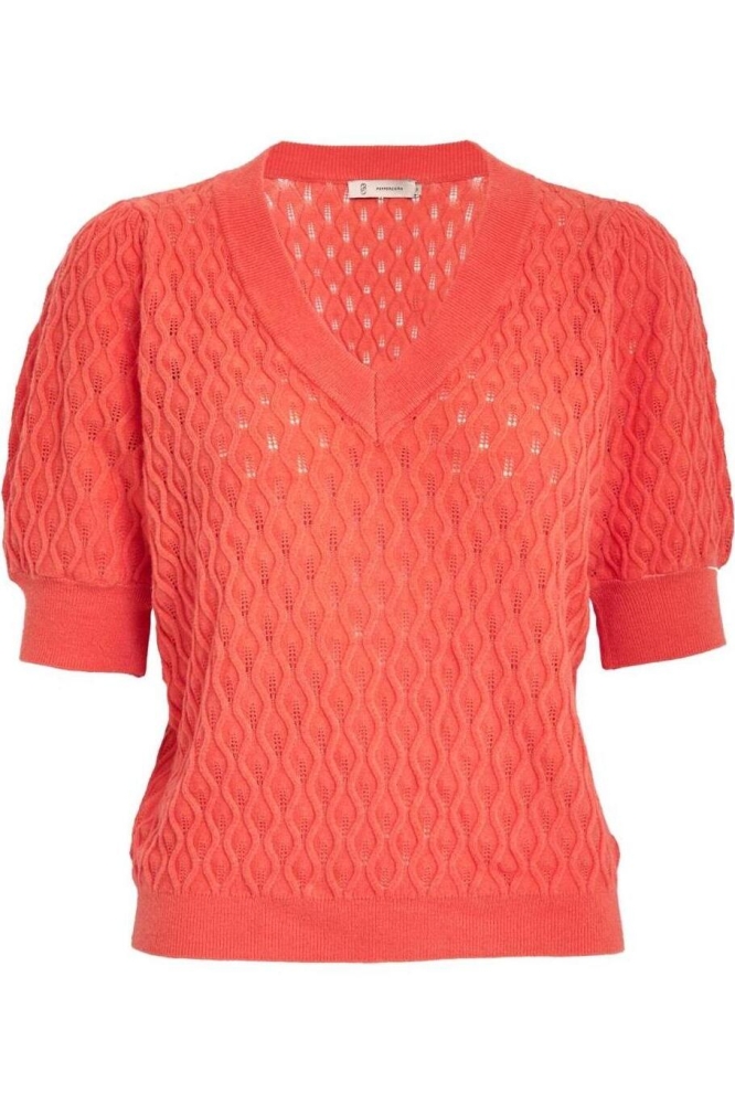ROSALIA PUFF SLEEVE KNIT PC1718 4174 HOT CORAL